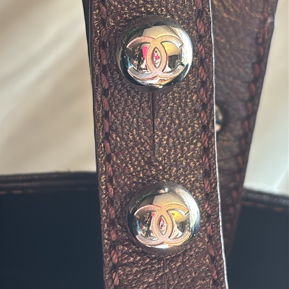 Chanel Paris Biarritz canvas tote chocolate bar brown - Picture 6 of 15